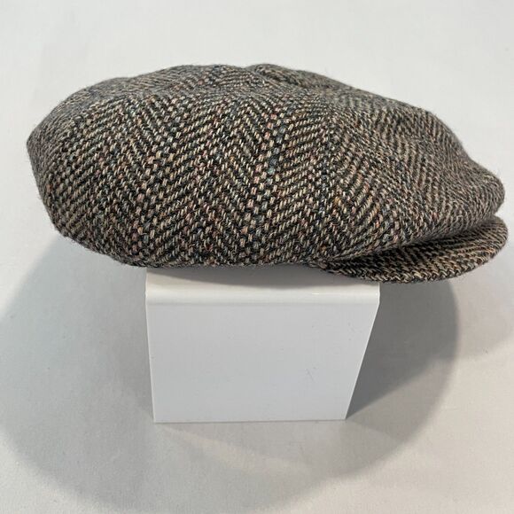 ~ Vintage Pendleton* Sm Wool Driving Cap* Brown Newsboy Plaid Tweed Hat Vtg GUC* - Picture 2 of 13